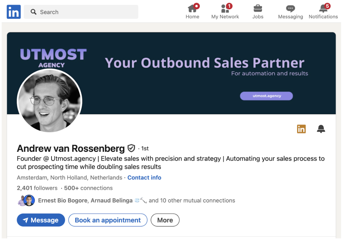 Andrew van Rossenberg best clay expert for outbound sales automation