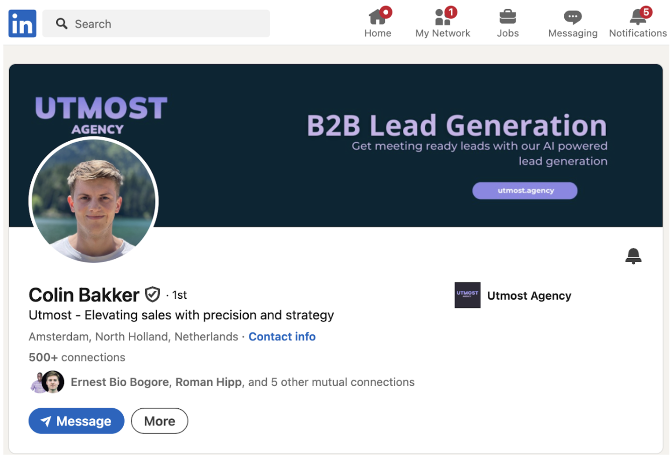 Colin Bakker sales automation Clay expert from Utmost Agency
