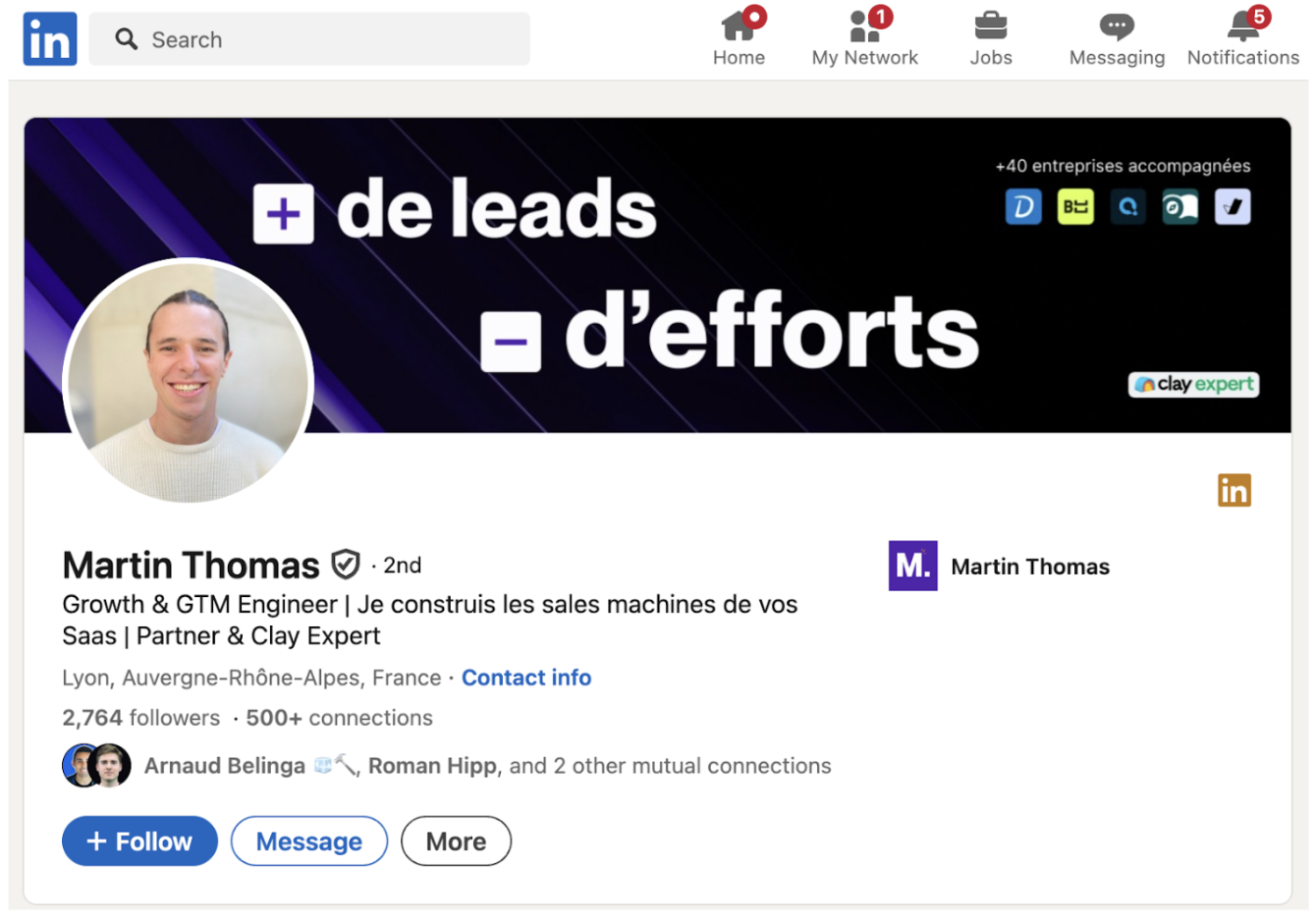 Martin Thomas Clay Experts for Growth and GTM Engineer